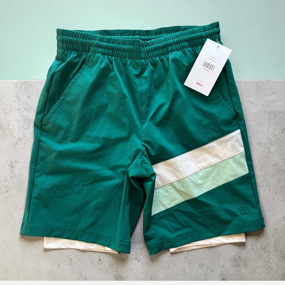 Wilson Evergreen Athletic Shorts Lined Green‎ Men’s L Runs Small NWT